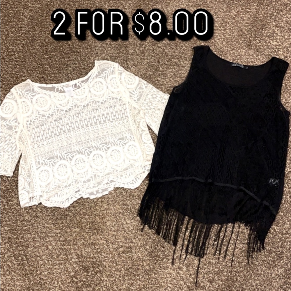 Crochet Lace Style Crop Tops    2 for 1 price